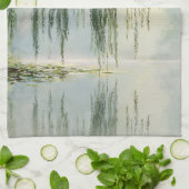 Friedliche Weidenbaum-Reflexions-Naturkunst (9) Geschirrtuch (Gefaltet)