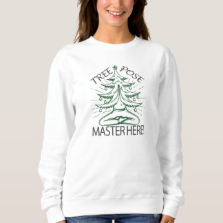 Friedliche Weihnachtsbaum Yoga-Pose Sweatshirt