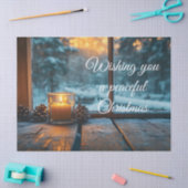 Friedliche Weihnachtsdekoration im Fenster Seidenpapier (Basteln)