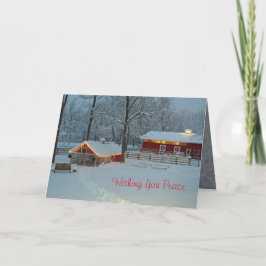 Friedliche Weihnachtskarte der Schneefarm Feiertagskarte
