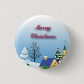 Friedliche Weihnachtskirche Phantastisch Calm Fab Button (Vorderseite)