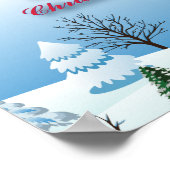 Friedliche Weihnachtskirche Poster (Ecke)