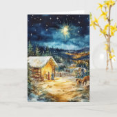 Friedliche Weihnachtsnachtskunst Karte (Gelbe Blume)