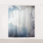 Friedliche weiße Wolken und Blue Sky Grunge Wandteppich (Vorderseite)