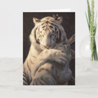 Friedliche Weißer-Tiger-Karte – Trost und Besinnun