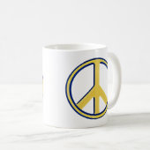 Friedliche Welt: Ikonisches Friedenszeichen Kaffeetasse (VorderseiteRechts)
