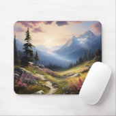 Friedliche Wiese in den Bergen Mousepad (Mit Mouse)