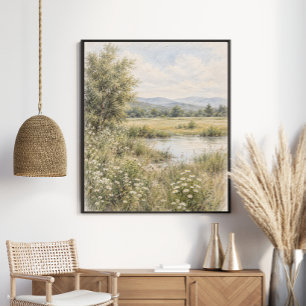 Friedliche Wildblumenwiese Poster