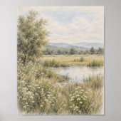 Friedliche Wildblumenwiese Poster (Vorne)