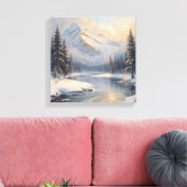 Friedliche Winterlandschaft Ölbild Stil Leinwanddruck (Insitu (Wohnzimmer))