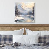 Friedliche Winterlandschaft Ölbild Stil Leinwanddruck (Insitu (Schlafzimmer))