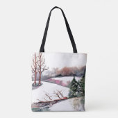 Friedliche Winterlandschaft Tasche (Rückseite)