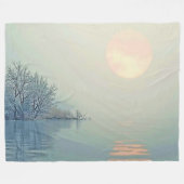 Friedliche Wintermorgendliche Kunst Fleecedecke (Vorderseite (Horizontal))