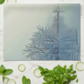 Friedliche Wintermorgendliche Kunst Geschirrtuch (Gefaltet)