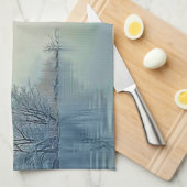 Friedliche Wintermorgendliche Kunst Geschirrtuch (Viertel Falte)