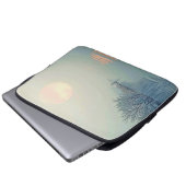Friedliche Wintermorgendliche Kunst Laptopschutzhülle (Vorne Knopf)