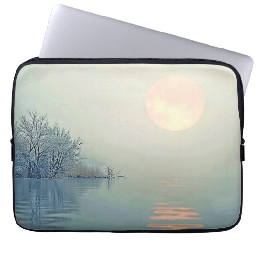 Friedliche Wintermorgendliche Kunst Laptopschutzhülle (Vorderseite)