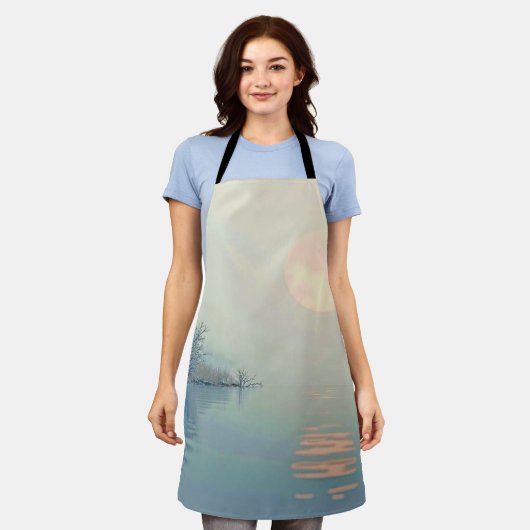 Friedliche Wintermorgendliche Kunst Schürze (Getragen)