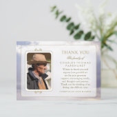 Friedliche Wolken Gold Foto Beileid Danke Karte (Stehend Vorderseite)