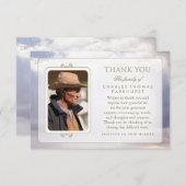 Friedliche Wolken Gold Foto Beileid Danke Karte (Vorne/Hinten)