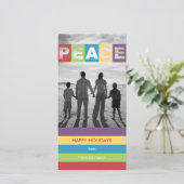 Friedliche Wünsche Weihnachten / Feiertage Fotokar (Stehend Vorderseite)