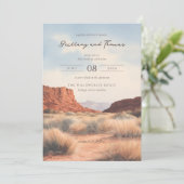 Friedliche Wüstenlandschaft Einladung (Stehend Vorderseite)