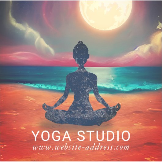 Friedliche Yoga Meditation Mondlicht Sky Ocean Bea Aufkleber (Vorderseite)