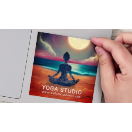 Friedliche Yoga Meditation Mondlicht Sky Ocean Bea Aufkleber