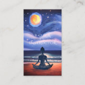Friedliche Yoga Meditation Mondlicht Sky Ocean Bea Visitenkarte (Vorderseite)