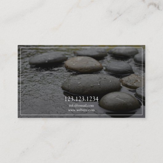 Friedliche Zen-Stone-Massagetherapie Visitenkarte (Rückseite)