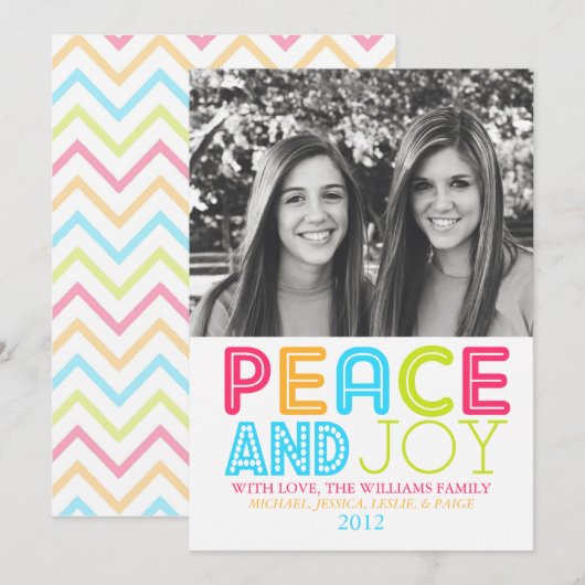 Friedliche Zickzack Karte (Vorne/Hinten)