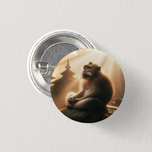 Friedlicher-Affen-Knopf Button (Vorne & Hinten)