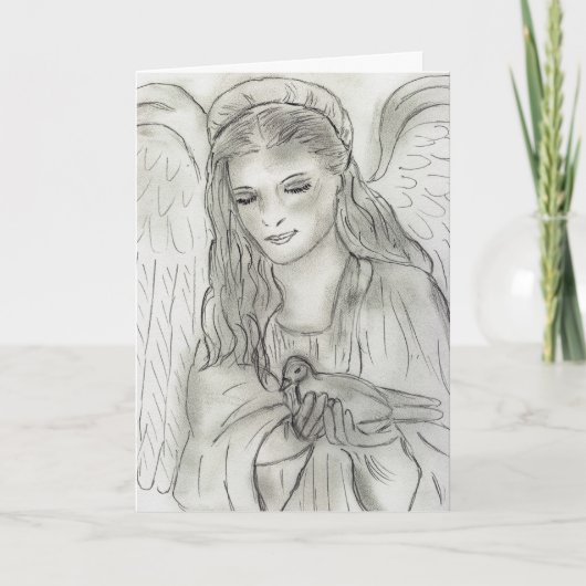 Friedlicher Angel Feiertagskarte (Vorderseite)