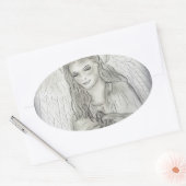 Friedlicher Angel Ovaler Aufkleber (Umschlag)