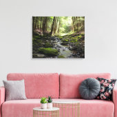 Friedlicher Bach im Wald Leinwanddruck (Insitu (Wohnzimmer))