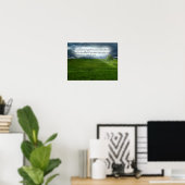 Friedlicher Baumfeld Blaue Himmel Bibelvers Poster (Heimbüro)