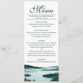 Friedlicher Bergsee Elegante Rustikale Hochzeit Menükarte