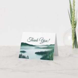 Friedlicher Bergsee-Foto-Hochzeitsinneres Dankeskarte