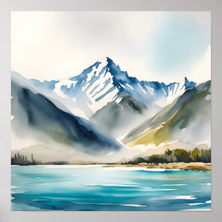 Friedlicher Bergsee Poster