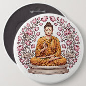 Friedlicher Buddha Künstlerischer Pin-back-Button Button (Vorne & Hinten)