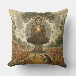 Friedlicher Buddha-Meditations-Kunst-Wurfkissen - Kissen