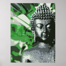 Friedlicher Buddha-Meditationsposter – Nahaufnahme Poster