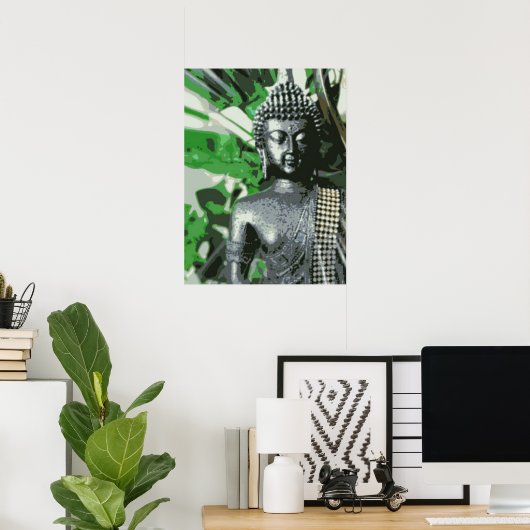 Friedlicher Buddha-Meditationsposter – Zen-Wandkun Poster (Heimbüro)