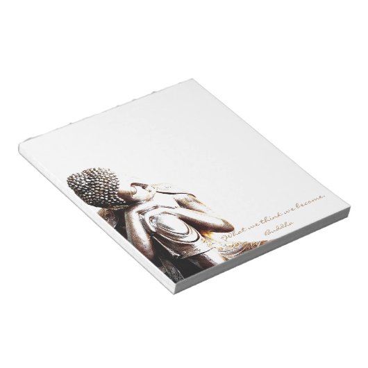 Friedlicher Buddha mit Weisheitswörtern Notizblock (angewinkelt)