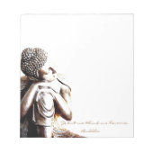 Friedlicher Buddha mit Weisheitswörtern Notizblock (Vorderseite)