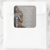 Friedlicher Buddha Sie verdienen Liebe Weisheit Zi Quadratischer Aufkleber (Tasche)