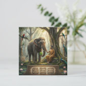 Friedlicher Buddha und Elefant in der Kunst des he Programm (Stehend Vorderseite)