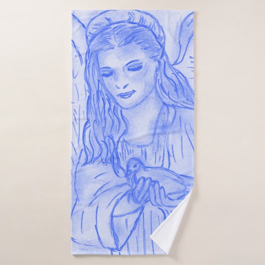 Friedlicher Engel in Light Blue Badhandtuch Set (Badehandtuch)