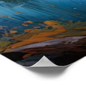 Friedlicher Fluss in einem bewaldeten Eden Poster (Ecke)