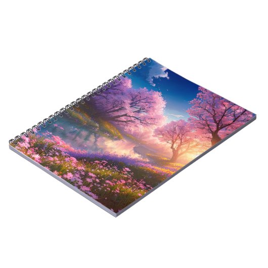 Friedlicher Fluss- und Blume Notizblock (Linke Seite)